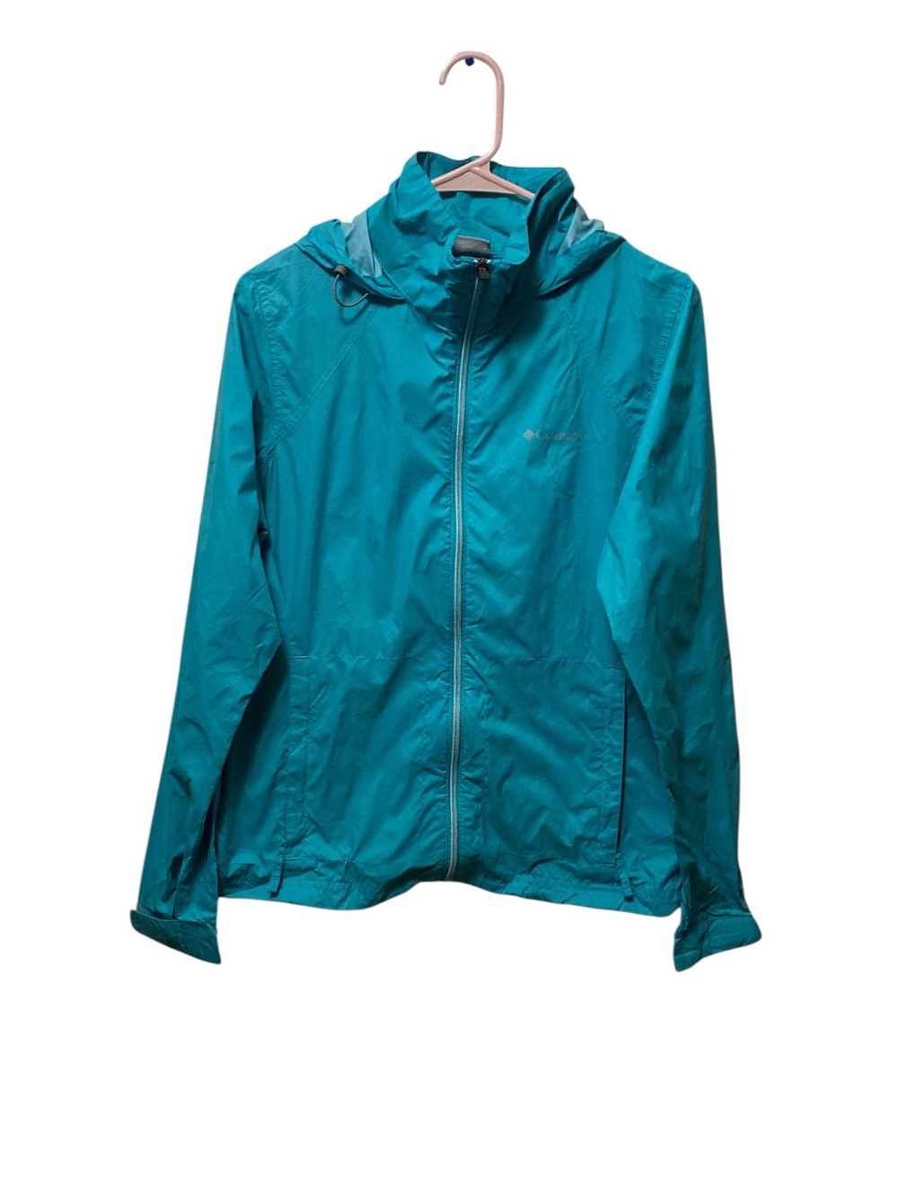 Columbia Women's Teal Hooded Packable Jacket